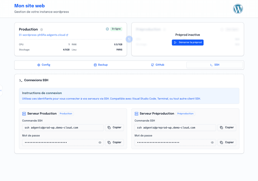 Interface Contrôle total